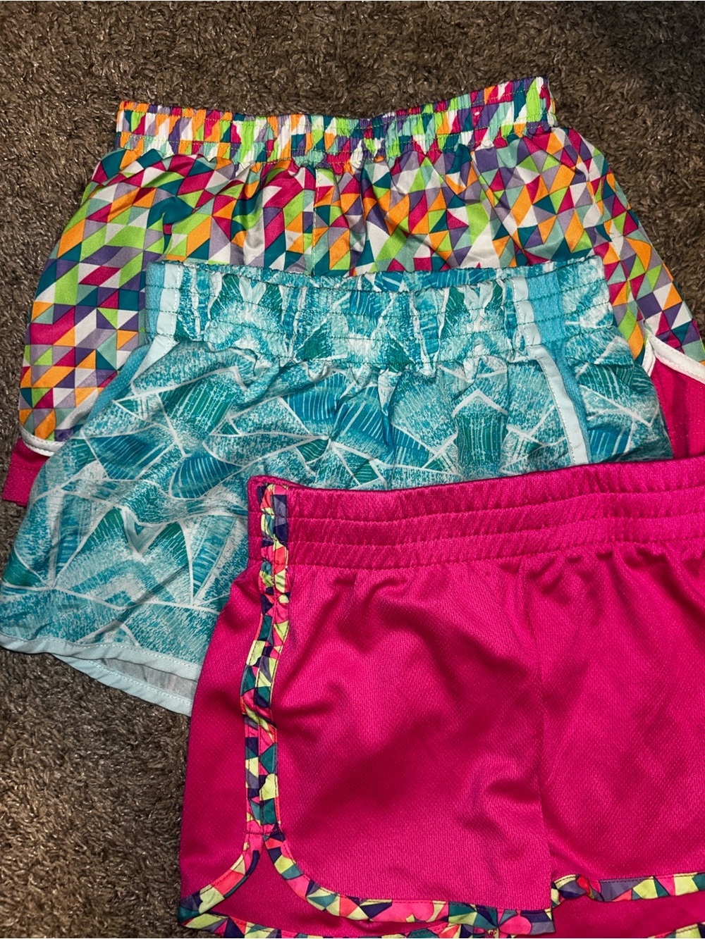 C9 by Champion Girls' Bright Pink, Teal & Multicolor Athletic Shorts Set